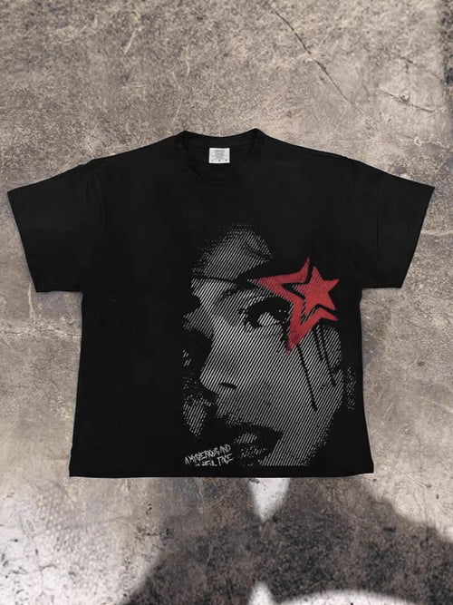 Oversize Graphic Print Cotton T-Shirt