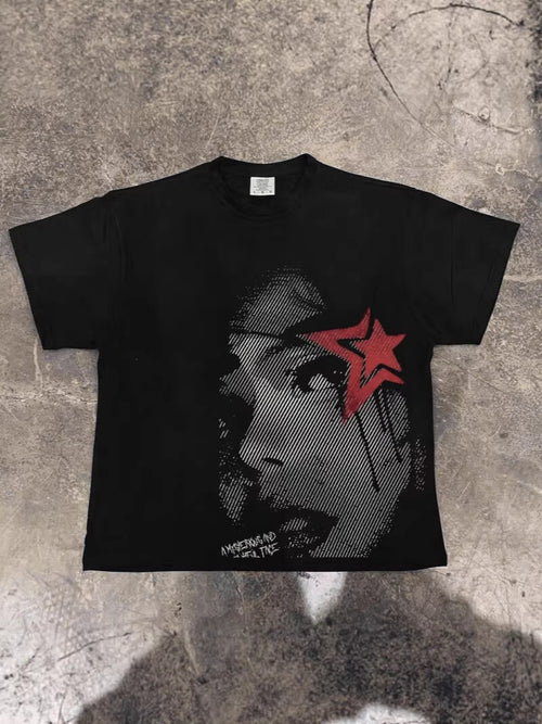 Oversize Graphic Print Cotton T-Shirt