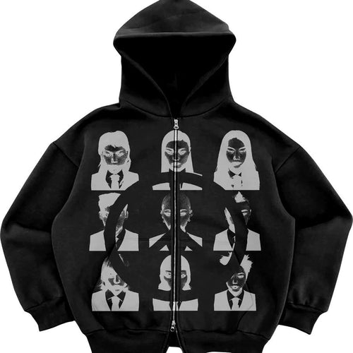 Hoodie Streetwear Zip-Up Cardigan