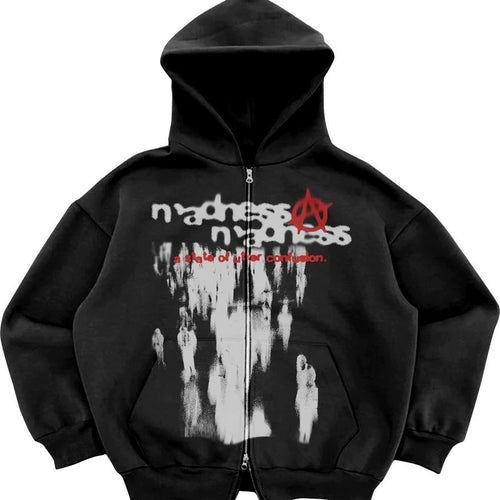 Hoodie Streetwear Zip-Up Cardigan