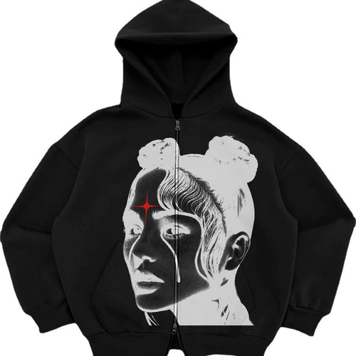 Hoodie Streetwear Zip-Up Cardigan