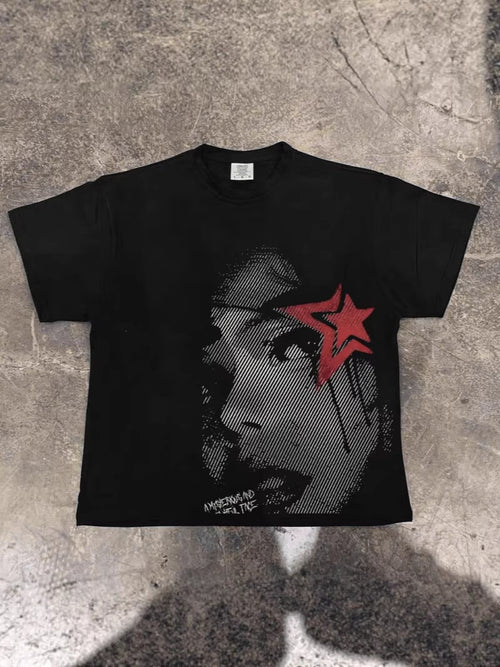 Oversize Graphic Print Cotton T-Shirt