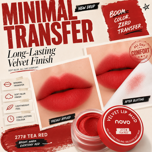 Novo Velvet Lip Mud — Soft Matte Lip & Cheek Mousse