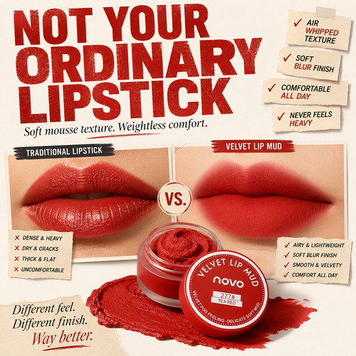 Novo Velvet Lip Mud — Soft Matte Lip & Cheek Mousse
