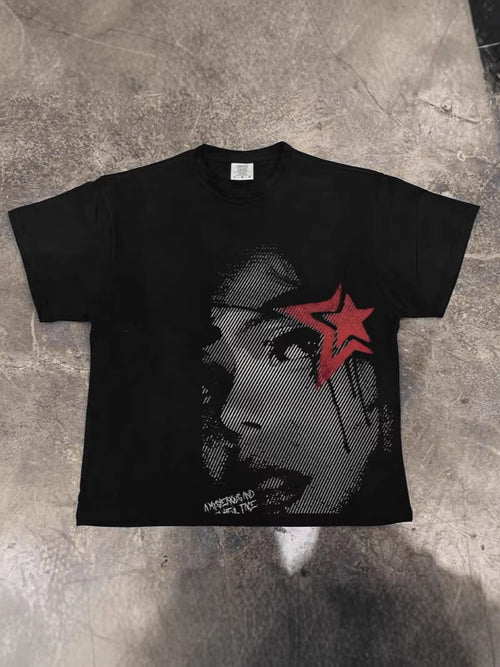 Oversize Graphic Print Cotton T-Shirt